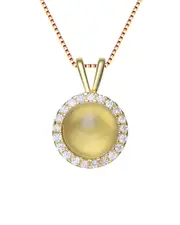 Genevive 14K Over Silver Pendant