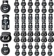 48pcs Upgraded Plastic Cord Lock Draw String Clip with Spring Toggle Stoppers