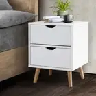 Wooden Bedside Tables Drawers Side Table Nightstand White Storage Cabinet