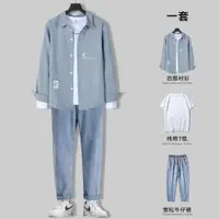 在飛比找ETMall東森購物網優惠-休閑帥氣衣服潮流男裝短袖襯衫