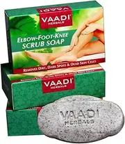 Vaadi Herbals Organic Elbow Foot Knee Scrub Soap (bar Soap) With Almond And Walnut Scrub Clears Out Dead Skin Cells Making Them Softer, Cleaner Fairer. Also Removes Dark Spots, Blackheads On Hand, Pigmentation On Feet, Dry Patches - 3 X 75 Gm
