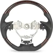 Steering Wheel, Compatible with RX AL20 ES XV60 GS L10 GX LX 2016‑2022, Hydro Dip Wheel Replacement, Perforated Leather Steering Wheel (Ziarno drewna)
