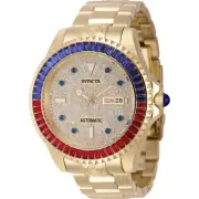 Invicta Men's Watch Pro Diver Automatic Yellow Gold Steel Bracelet Crystal 46636