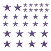 Small 5Star Iron Patches Embroidered Sew Garment Patches Light Purple