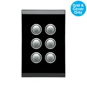 Clipsal Saturn 6 Gang Grid & Plate Espresso Black