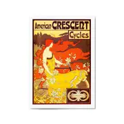 American Crescent Cycles Vintage Advert Wall Art