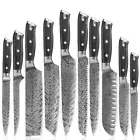 Kitchen Knife Set Damascus Pattern Stainless Steel Japanese Cleaver Chef Knives