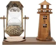 GANAZONO Retro Vintage Timer Elegant Desktop Sandglass Ornament for Home Office Decor Unique Lighthouse Design Present for Housewarming Special Occasions