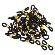 Eyeglass Chain Connector, Adjustable Anti Slip Silicone Rubber Strap 40 Gold