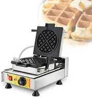 1500W Electric Waffle Machine Belgian Waffle Maker Temperature And Time Control Nonstick Double-Sided Uniform Heating Suitable For Restaurant Bakeries Snack Bar Family