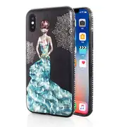Bakeey 3D Painting Protective Case For iPhone X/8/8 Plus/7/7 Plus/6s Plus/6 Plus/6s/6 Blue Dress Glitter Bling 31819 IPHONE 7 PLUS/8 PLUS