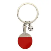 PinG Pong Ball Bat Alloy Keychain Table Tennis Racket Key Ring Souvenir Gift silver/red
