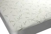 Mezzati Bamboo Premium Plush Mattress Protector - Soft, Quiet, Comfortable Topper, Cover - Hypoallergenic, Deep Fitted Pocket (Queen Size)