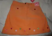 Gymboree Popstar Academy Adjustable Waist Orange Corduroy Skirt Skort Size 10