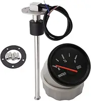 STGTZPLPDU 100~600mm Water Level Sensor + 52mm Water Level Gauge Float Switch Stainless Steel Water Tower Level Meter Controller Sensor Fuel Gauge(with 175mm Sensor)
