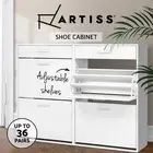 Artiss Shoe Rack Storage Cabinet Organiser Adjustable Shelf 36 Pairs White