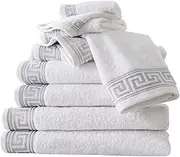 GC GAVENO CAVAILIA Towel Bale Set 500 GSM | 8 Piece Towel Set | 2 Hand Towel + 2 Bath Towel + 4 Face Towel | Family Pack Egyptian Cotton Towel Set | White