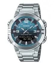 Casio Analog Digital Combination Lite Blue Dial Quartz AMW-870DA-2A2V Mens Watch