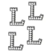 10 Pcs Iron on Letter Patch, Letter L Rhinestone Alphabet Applique, White/Black