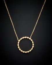 14K Italian Gold Twisted Circle Necklace