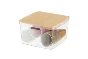Oggi Clear Tray with Bamboo Lid Large