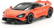 Die-cast Alloy Diecast 1:32 for McLaren 765LT Sports Car Model Doors Opened Pull Back Vehicle Models Exquisite Presents Miniature Vehicle(Orange)