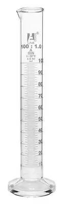 Eisco Labs 100ml Graduated Cylinder, Class A - White Graduations, Round Base