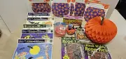 Vntg Lot Halloween Window Clings Party Doilies Spider Web Bags Decorations