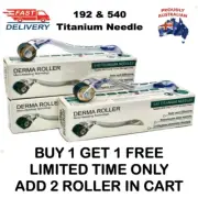 DERMA ROLLER 540 & 192 Titanium Micro Needle Roller Face Skin Hair 0.5mm, 1.0mm