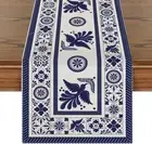 Artoid Mode Floral Bird Dia De Los 13" x 120", Table Runner, Blue