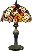 Tokira Vintage Tiffany Style Table Lamps Leaves 12 Inch, Stained Glass Desk Lamps Patterns Handmade Bedroom Bedside Maple Leaf Lampshades Lighting for Bar Night Light