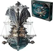 KingStora Vintage Steampunk DIY Mechanical Model Kit - Corsair Airship - A Must-Have for Mechanical Enthusiasts Future (Deep Green)