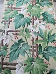 Vtg Watson Foster FULL ROLL 1940 Tropical Vine/Berries Wallpaper HOLLYWOOD GLAM