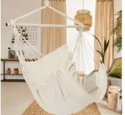 Y STOP Hammock Chair Hanging Rope Swing Hanger YS0002 Durability - White