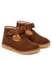 [Petit Nord] Petit Nord Bow-detail suede shoes UK 4 brown