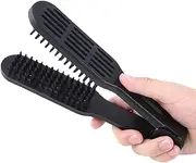 Mirpuytn Boar Bristle Hair Brush | Boar Bristles Clamp Double Sided Brush - Salon Smoothing Hairdressing Comb Styling Tools for Home Camping Commuting