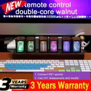 Small RGB Pseudo Glow Tube Clock Announces Time Remote Control Dual Importe Chip