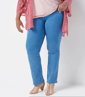 NYDJ Marilyn Straight-Leg Jeans Double Button Mina