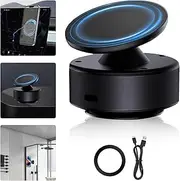 Xkimos 360° Rotating Vacuum Magnetic Phone Holder, Double-Sided Strong Adsorption Car Phone Holder, Hands-Free Magnetic Car Phone Holder for All Phones, can Absorb All Smooth Surfaces (Black)