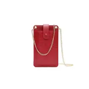 Nevenka Woven Pattern Cell Phone Wallet Mini Crossbody Bags With Card Slot-Red