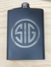 Sig Sauer 8 oz Stainless Steel Black Flask with Funnel