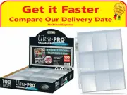 100 x Ultra PRO 9-Pocket Platinum SECURE Binder Album Folder Pages Card Standard