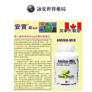 加拿大 安寶錠BCAA α-乳清蛋白水解物(240粒) Amino-Mix 850mg 蛋白質/胺基酸/胜肽