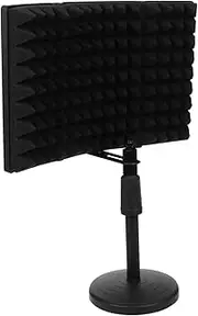 ERINGOGO 1Pc Microphone Isolation Shield Black Sound Absorbing Plate for Recording Tabletop Mountable Mic Filter with Multi Noise Reduction Microphone Accessory