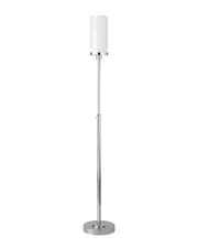 Abraham + Ivy Frieda Polished Nickel Floor Lamp With White Milk Glass Shade