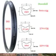 40X32mm 26er/27.5er/29er DH MTB Bike Carbon Rim 28 32 36Hole Tapeless Outer Hole
