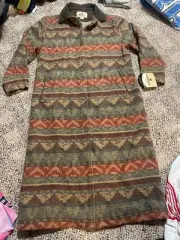 Vintage Woolrich Wool Blanket Jacket L Southwest Style Striped Long NWT Aztec US
