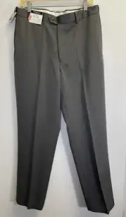 NEW Roundtree & Yorke Easy Care Expander Waist Dress Pants Men’s 34W X 32L Grey