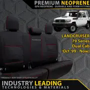 Toyota Landcruiser 79 Series - Dual Cab - GP6 Premium Neoprene Rear Row Seat Covers (Made to Order)