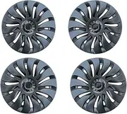 4PCS 19Inch Hub Cap Left Right Replacement Wheel Hub Cap Automobile Hubcap Full Cover Accessories Compatible for Tesla Model Y 2020-2022(Gray)